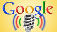 a microphone with the words google in front of it and an image of rainbows