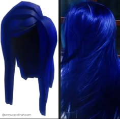 www.carolinah.com on tik tok Cutesy Hairstyles, Roblox Nostalgia, Electric Blue Hair, Bad Wigs, Hair Colors To Try, Discord Ideas, Roblox Hair, Aqua Hair, Oc Board