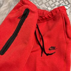 Nwts Red Nike Tech Xl Sweatpants. Red Athleisure Sweatpants With Pockets, Red Athleisure Sweatpants For Sports, Sporty Red Cotton Joggers, Sporty Red Loungewear Bottoms, Red Cotton Sporty Joggers, Red Pants For Winter Streetwear, Red Winter Streetwear Pants, Red Athleisure Loungewear Bottoms, Red Athleisure Bottoms For Loungewear