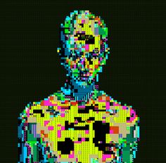 an image of a man made out of pixels