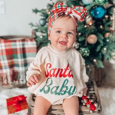 Baby Santa Baby Romper pawlulu Baby Holiday Outfits, Matching Christmas Shirts With Baby, Christmas Baby Outfits, Infant Christmas Outfit Girl, Baby Girl Holiday Outfits, Baby Santa, Christmas Baby Romper, Cute Baby Girl Outfits