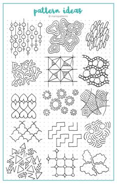 the pattern ideas book is filled with doodles and other decorative designs, including geometric shapes