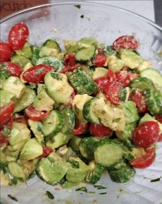 Tomato Avocado Salad, Cucumber Tomato Avocado Salad, Tomato Avocado, Avocado Salad Recipes, White Balsamic Vinegar, Roy Rogers, Cucumber Tomato, English Cucumber, Sliced Tomato