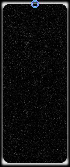 a black square with a blue circle on the top and bottom corner, in front of a dark background