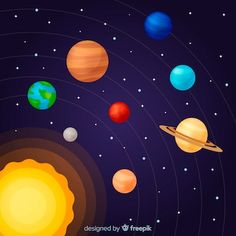 solar system with planets and sun in the space free pst file for adobe, eps format