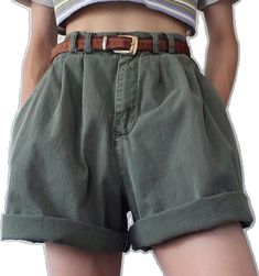 High-waist Cotton Shorts With Belt Loops, High Waist Cotton Shorts With Belt Loops, Casual High-waisted Shorts With Belt Loops, Vintage Cotton Khaki Shorts, Trendy Cotton Shorts With Belt Loops, Cotton Jean Shorts With Belt Loops, Summer Khaki Shorts, Summer Khaki Cotton Shorts, Khaki Summer Shorts