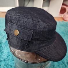 Nwot Denim/Chambray Look Army Style Hat. Back Is Velcro Adjustable. Lightweight One Side Has Cute Pocket Detail. No Brand Green Winter Hat, Yellow Beanie, Army Style, Clothing Aesthetic, Festival Hat, Cute Hat, Wide Brim Fedora, Brand Accessories, Army Fashion