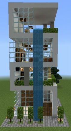 an image of a modern house in minecraft