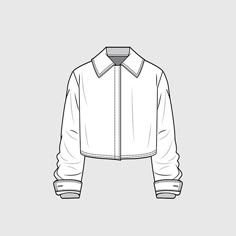 a drawing of a jacket with collars and buttons on the front, in black and white