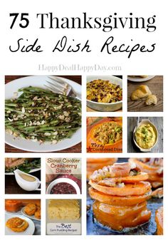 thanksgiving side dish recipes with text overlay