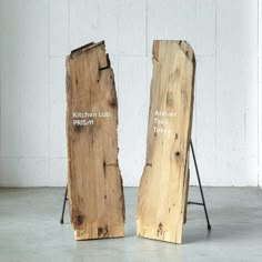 two pieces of wood sitting next to each other