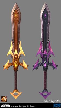 ArtStation - World of Warcraft - Army of the Light Two-Handed Sword, Matthew McKeown Props Concept, Ancient Technology, Concept Art Character, Game Concept Art, Wow Art, Robot Concept Art