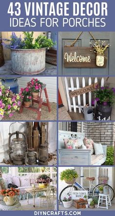 the images show different types of vintage decor