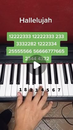 someone is playing the piano on their cellphone with numbers below and below it's keyboard