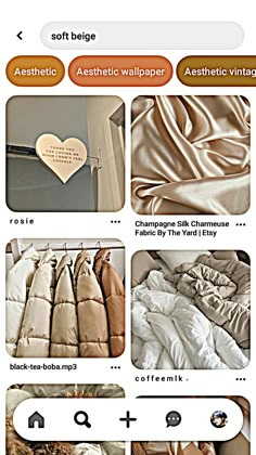 an image of a website page showing different types of bedding