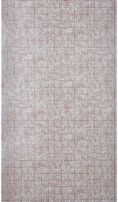 a brown and white rug with squares on it