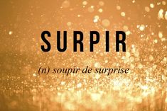 the words surpir are written in black and white on a yellow background with water droplets