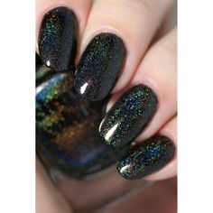 Black Holographic, Cirque Colors, Nail Polish Brands, Holographic Nail Polish, July Nails, Holographic Nails, Nail Art Summer, Funky Nails, Alter Ego