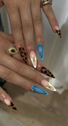 Princess Jasmine Nails Acrylic, Cool French Tip Designs, Fun Birthday Nails Almond, Non French Tip Nail Ideas, Cleopatra Nails Ideas, Nails For Typing Jobs, Double French Nails Blue, Wet Looking Nails, Neutral Hawaii Nails