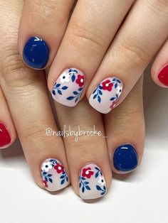 Easy 4th Of July Nails, 4th Of July Nail Designs, July Nail Designs, Patriotic Nails Design, 4th Of July Nail, Patriotic Nails, American Nails, 4th Of July Nails, Work Nails