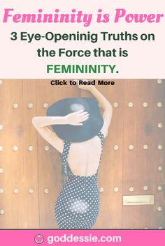 a woman with a hat on top of her head and the words feminineity is power