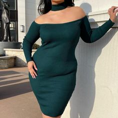 I Bought The Wrong Size. This Is New With Tags Dress With Choker, Hunter Green Dress, Fashion Nova Black Dress, Slinky Mini Dress, Hunter Green Dresses, Glitter Mini Dress, 70 Fashion, Tropical Print Dress, Choker Dress