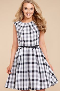 4 Right By Your Side Black Gingham Dress at reddressboutique.com Black Gingham Dress, A Prom Dress, Black Gingham, Work Clothing, By Your Side, Gingham Dress