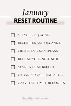 Searching for the perfect January reset routine to start your new year off strong? Lucky for you, I created the ultimate checklist for setting yourself up for success in 2025. New Years Reset, January Checklist, Reset Routine Checklist, January Reset, New Year Reset, Year Reset, Reset Routine, Become Your Best Self