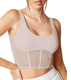 PRICES MAY VARY. Padded crop tank bra: It offers just the right amount of coverage and comfort. It's soft and friendly to your skin. The U-back provides excellent support and allows for freedom of movement during low-impact activities. Widen the straps to reduce shoulder pressure, also a great relief to you. Mesh bra for women: Designed combine sports and fashion which bra is low impact with mesh and no hanging strings. Sport bra tank tops for women yoga, pilates, fitness, running or can be used Low Back Yoga, Pilates Workout Clothes, Pilates Outfit, Back Yoga, Working Out Outfits, Workout Belt, Workout Crop Top, Tank Top Bras, Crop Top Bra