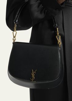 Saint Laurent Voltaire Top-Handle Bag in Smooth Leather Ysl Voltaire Bag, Yves Saint Laurent Bag, Eyeglass Jewelry, Dream Bag, Travel Scarf, Mid Heel Shoes, Evening Flats, Yves Saint Laurent Bags, Saint Laurent Bag