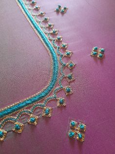 Simple Thread Work, Threadwork Blouse, Sari Embroidery, Maggam Designs, Dress Designs For Stitching, Bridal Jewelry Sets Brides, Beaded Necklace Tutorial, Hand Work Design, Latest Blouse Designs Pattern