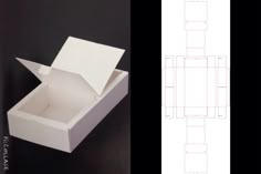 an open box is shown on the left side and in the middle, there are instructions for how to make it