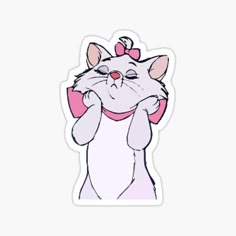 a white cat with pink ears holding its head in her hands and looking up at the sky