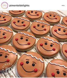 many decorated cookies with faces on them