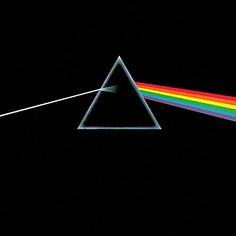 the dark side of the moon with a rainbow