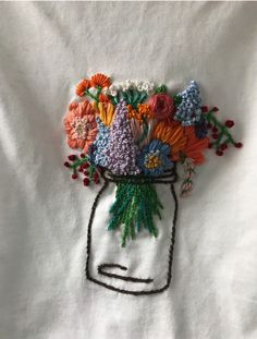 a white t - shirt with flowers on it