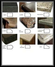 an image of different types of granites on the web page for this website, click here