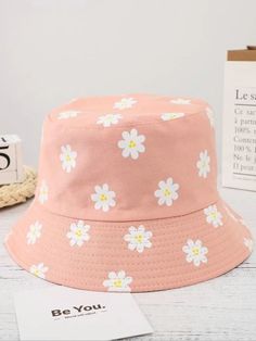 Bucket Hat Aesthetic, Flower Bucket Hat, Kawaii Hat, Bucket Hat Style, Hat Aesthetic