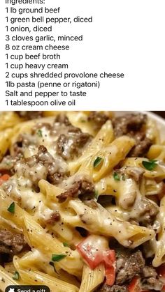 a recipe for pasta with meat and cheese