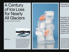 an article about ice loss is featured in the new york times magazine, on display