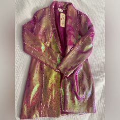 Pink Sequin Blazer, Happy Clothes, Oufits Casual, Tour Outfits, Sequin Blazer, Chic Pink, Pink Sequin, Clothes Horse, Colored Blazer