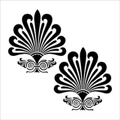 two black and white art nouveau designs