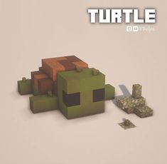 an image of a turtle made out of blocks and rocks with the words turtle on it