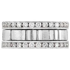 18 kt., 62 round diamonds ap. 1.55 cts., signed Tiffany & Co., 2000, ap. 6.6 dwts. Size 5 3/4. Diamonds: G-H-VS. Tiffany Ring, Tiffany Engagement Ring, Princess Diamond Engagement Rings, Tiffany Diamond, Contemporary Engagement Rings, Louis Comfort Tiffany, Eternity Band Ring, Platinum Engagement Rings, Japan Design