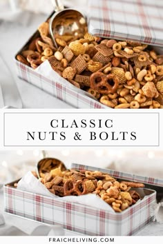 two images showing the different types of nuts and bolts in a box with text overlay