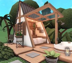 Preppy House, Blocksburg Room Ideas￼, Garden Cabins, Bloxburg House Ideas 1 Story, Bloxburg House Ideas Layout, Bloxburg House Ideas 2 Floor, Bangunan Minecraft