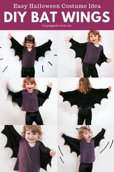 How to make Bat Wings for Halloween Costumes | My Poppet Makes Costumes Faciles, Diy Fantasia, Bat Halloween Costume, Meme Costume, Diy Halloween Games, Bat Costume