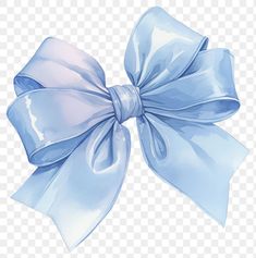 a blue bow on a transparent background