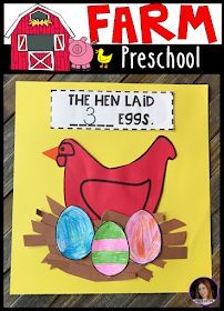 the hen laid 3 eggs farm preschool crafts and activities for kids to do with them