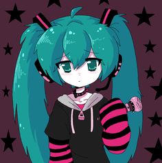 Emo Miku, Hatsune Miku Icon, Miku Icon, Hatsune Miku, Vocaloid, Deviantart, Hair, Anime